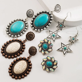 Wholesale Turquoise Earrings Retro Bohemian Earrings