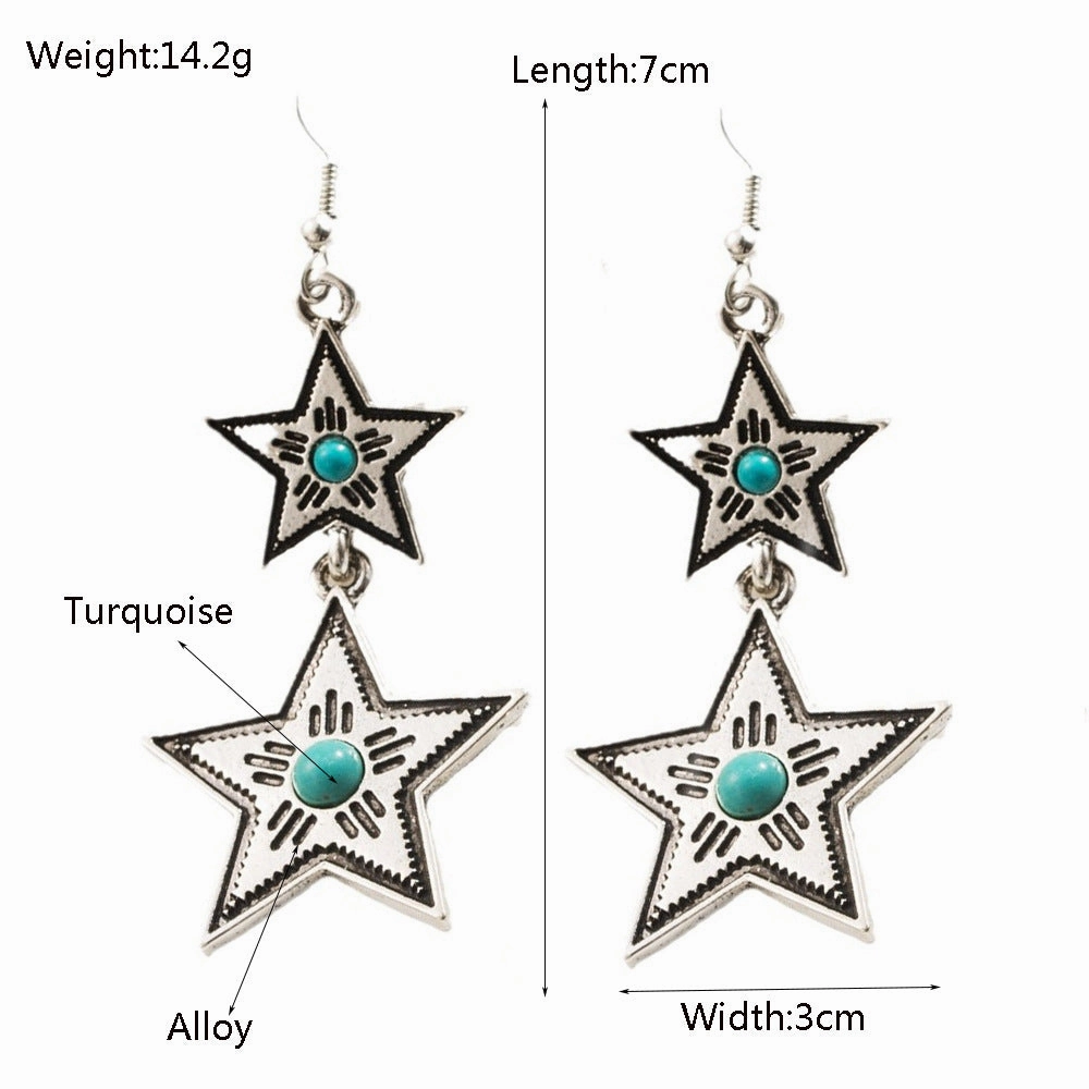 Wholesale Turquoise Earrings Retro Bohemian Earrings