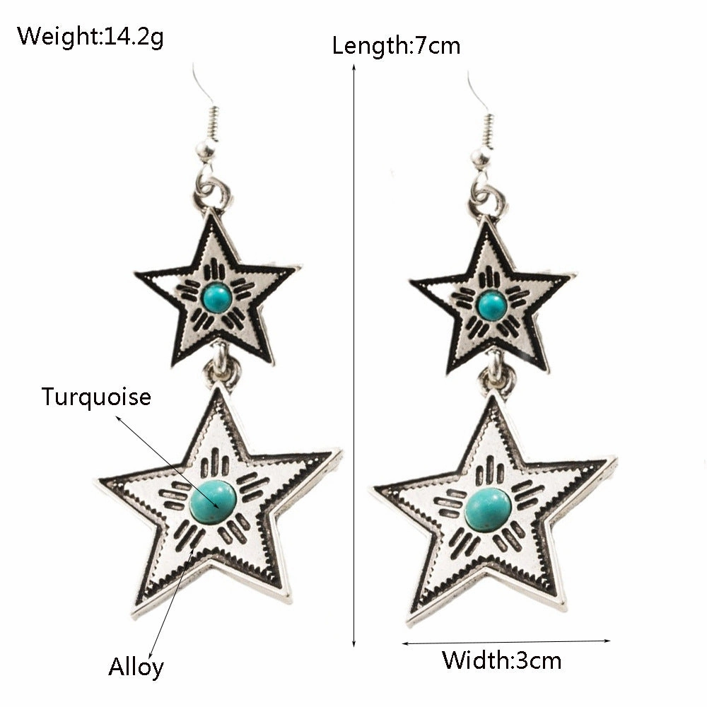 Wholesale Turquoise Earrings Retro Bohemian Earrings