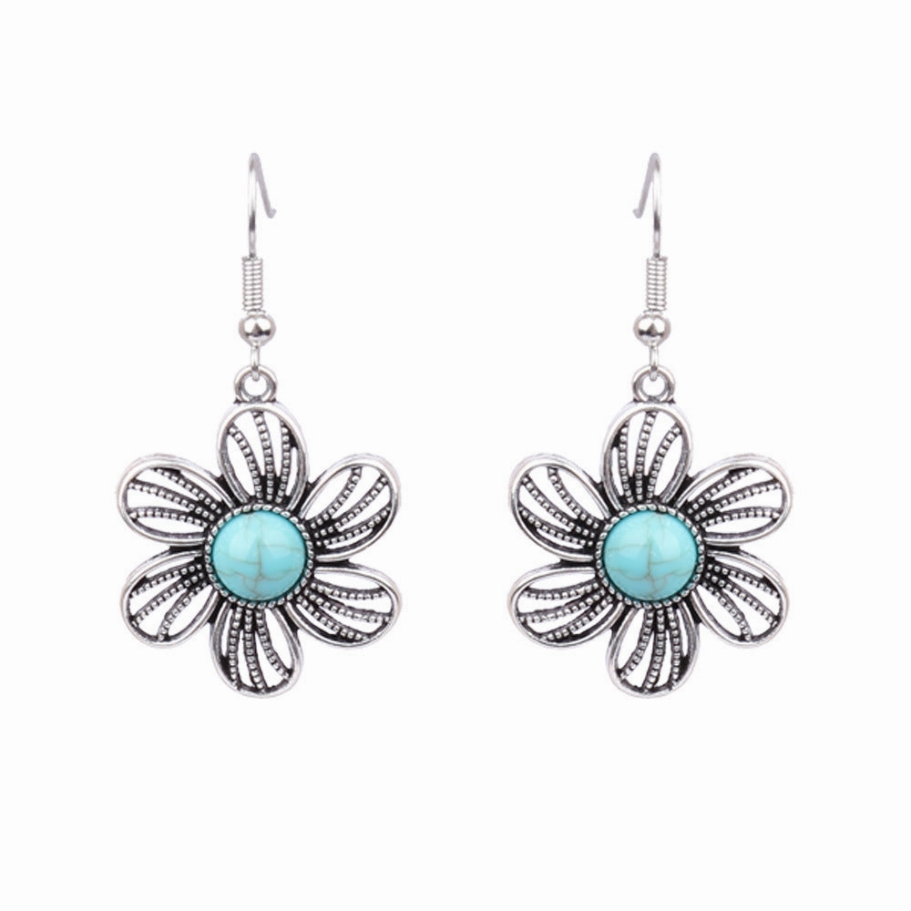 Wholesale Turquoise Fashion Alloy Geometric Earrings