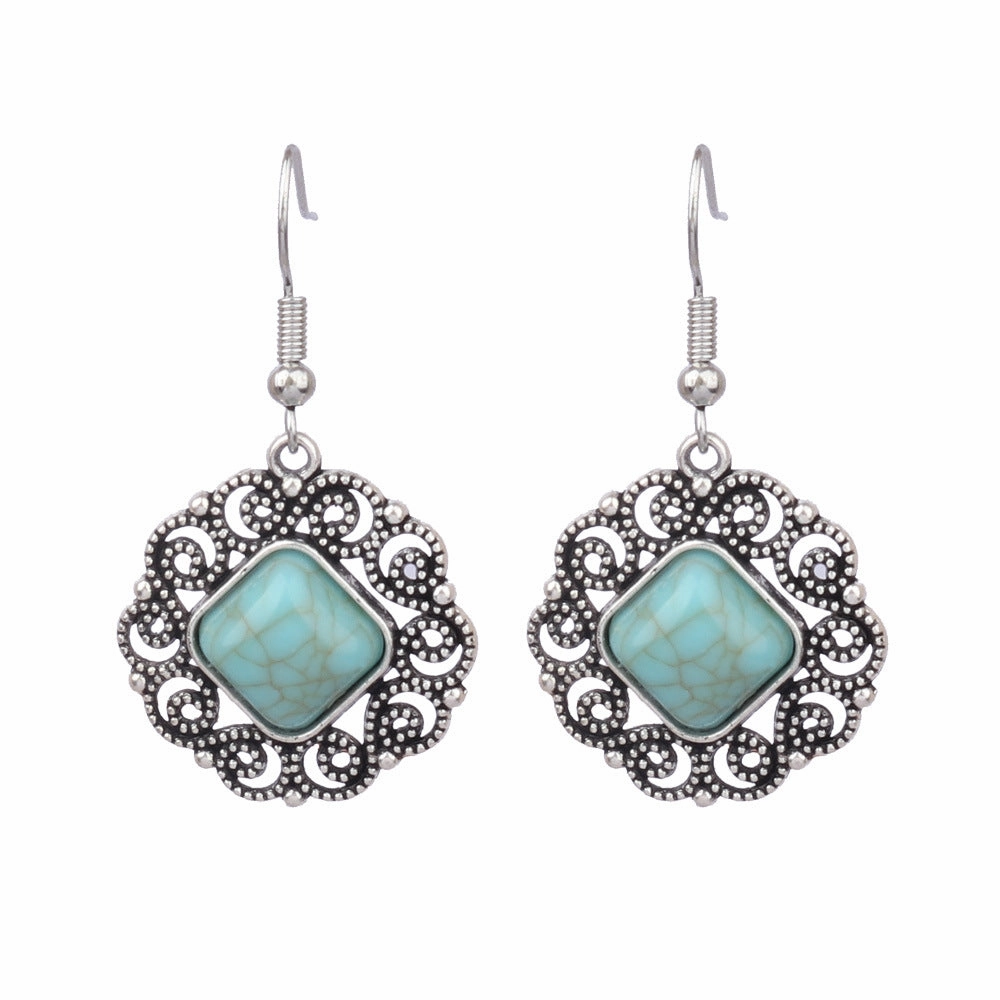 Wholesale Turquoise Fashion Alloy Geometric Earrings