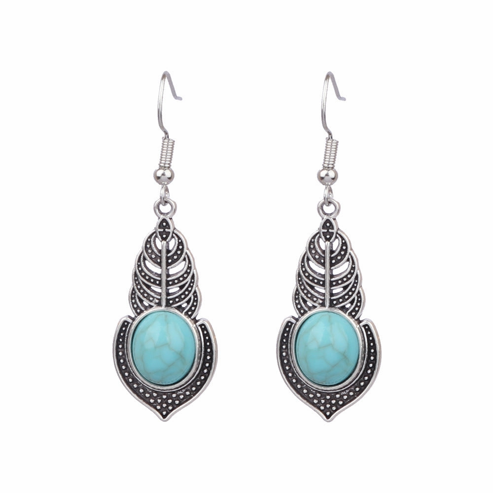 Wholesale Turquoise Fashion Alloy Geometric Earrings