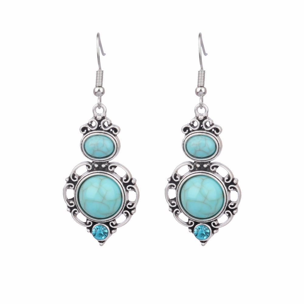 Wholesale Turquoise Fashion Alloy Geometric Earrings