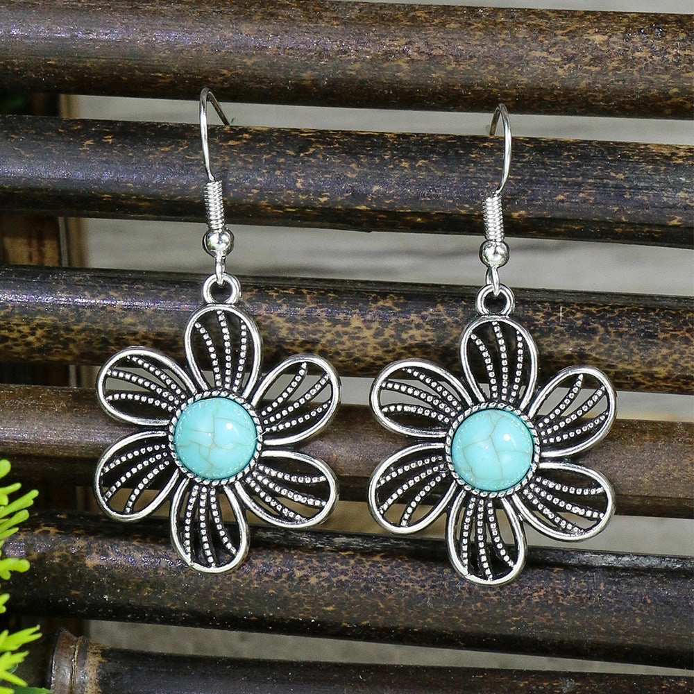 Wholesale Turquoise Fashion Alloy Geometric Earrings