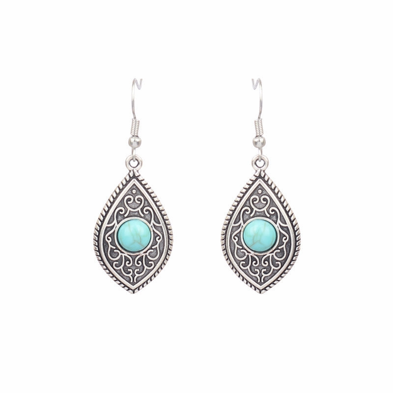 Wholesale Turquoise Fashion Alloy Geometric Earrings