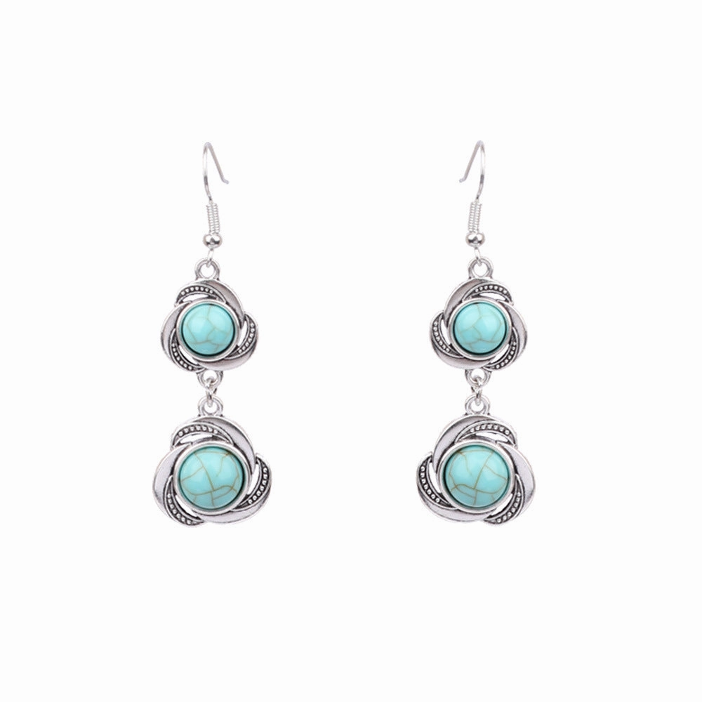 Wholesale Turquoise Fashion Alloy Geometric Earrings