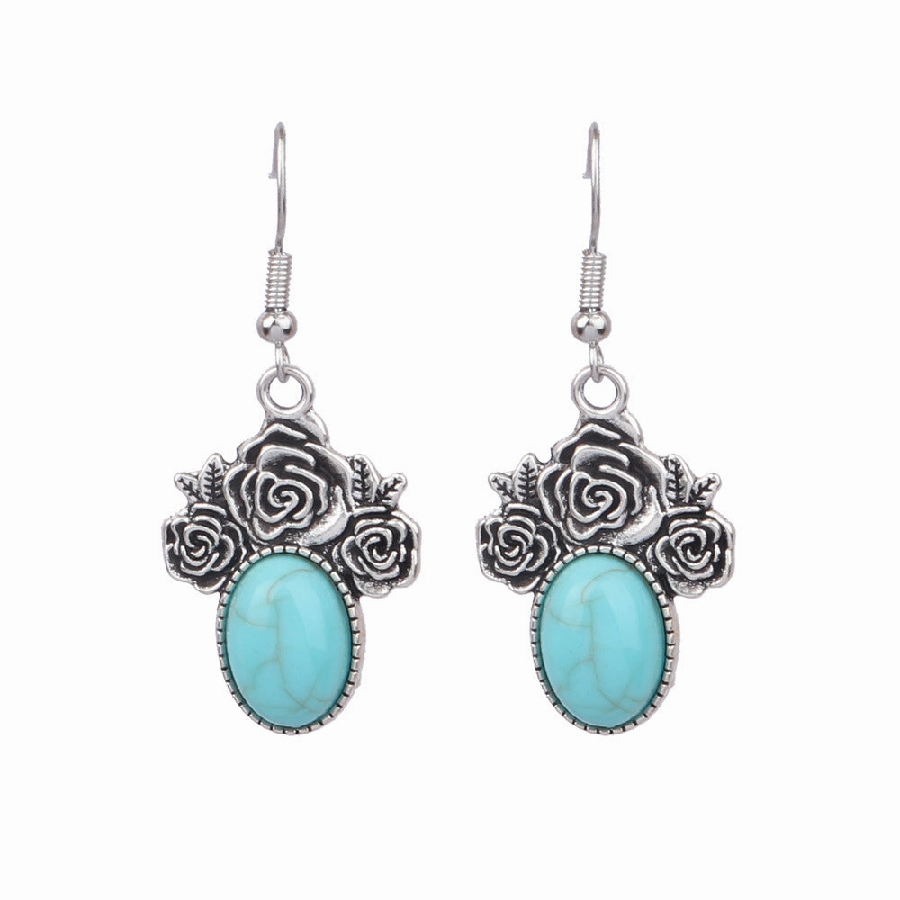 Wholesale Turquoise Fashion Alloy Geometric Earrings