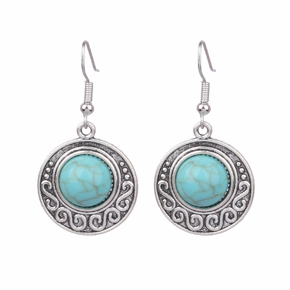 Wholesale Turquoise Fashion Alloy Geometric Earrings