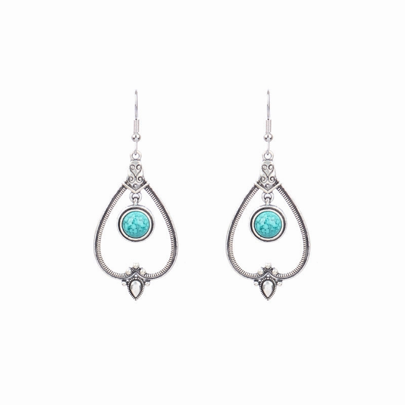 Wholesale Turquoise Fashion Alloy Geometric Earrings