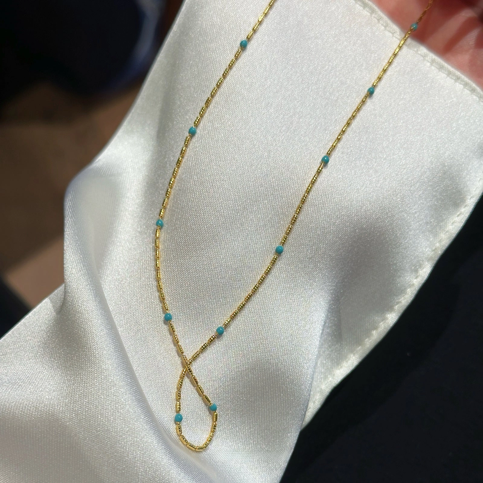 Wholesale Turquoise Pearl Clavicle Necklace