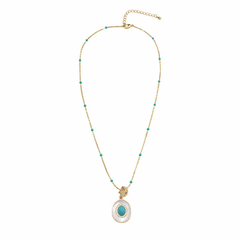 Wholesale Turquoise Pearl Clavicle Necklace