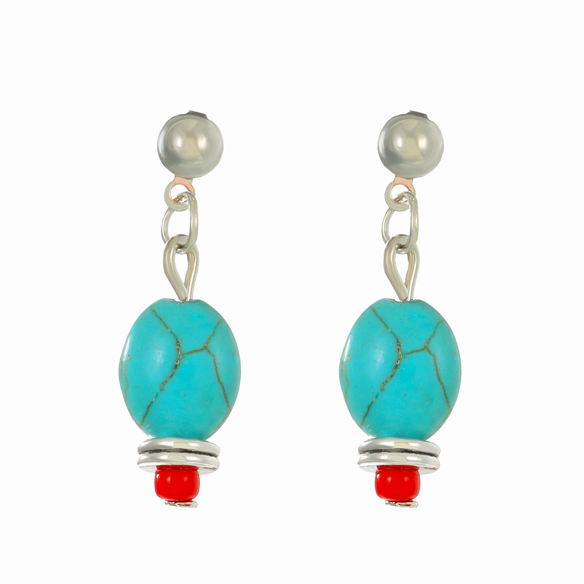 Wholesale Turquoise Pendants Bohemian Alloy Earrings