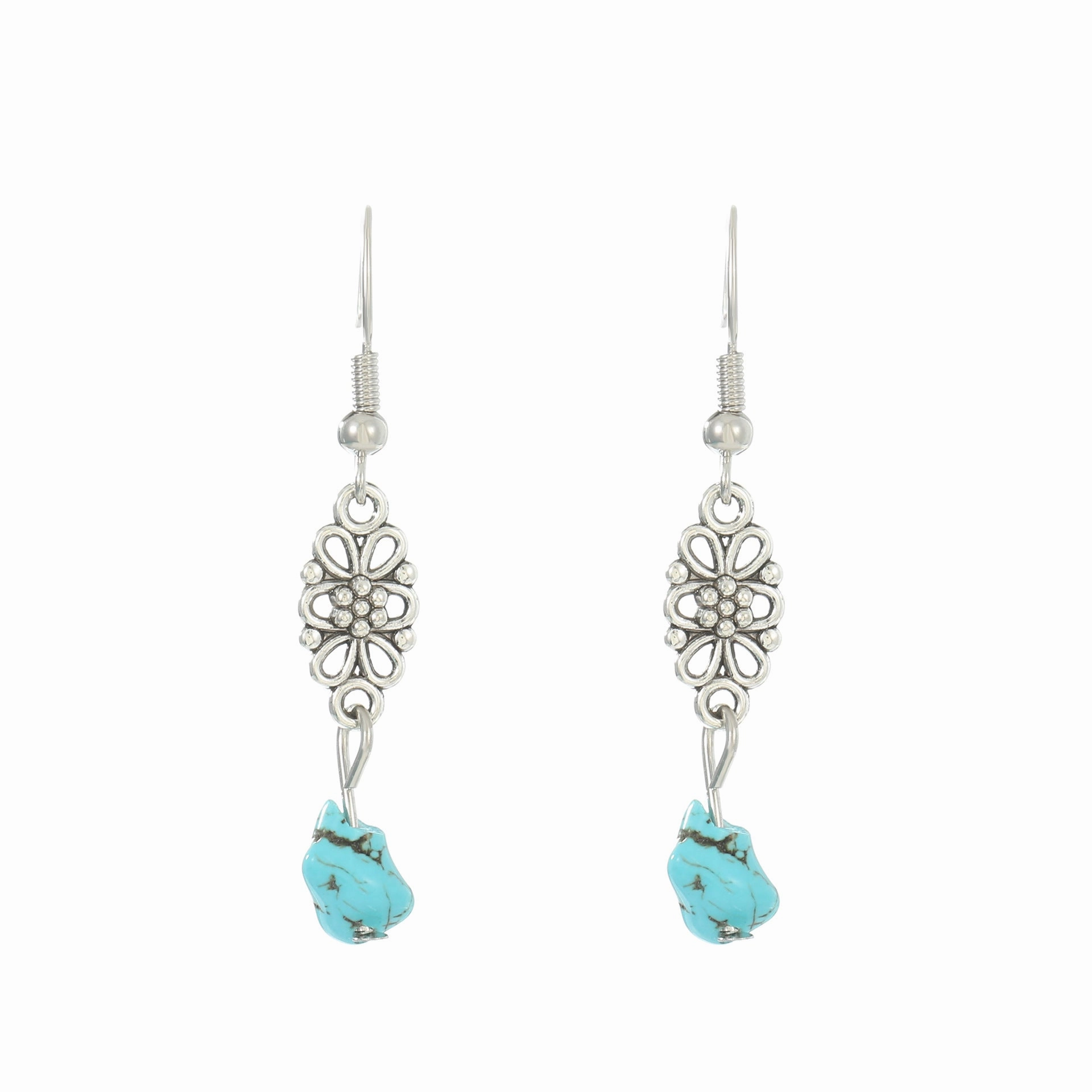 Wholesale Turquoise Pendants Bohemian Alloy Earrings