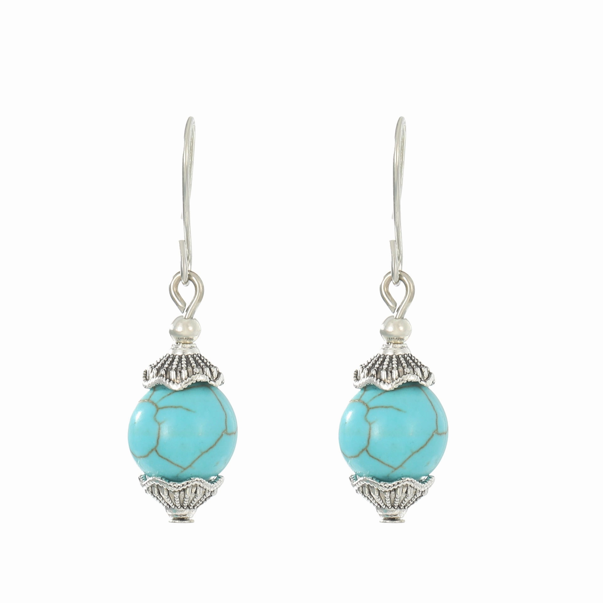 Wholesale Turquoise Pendants Bohemian Alloy Earrings