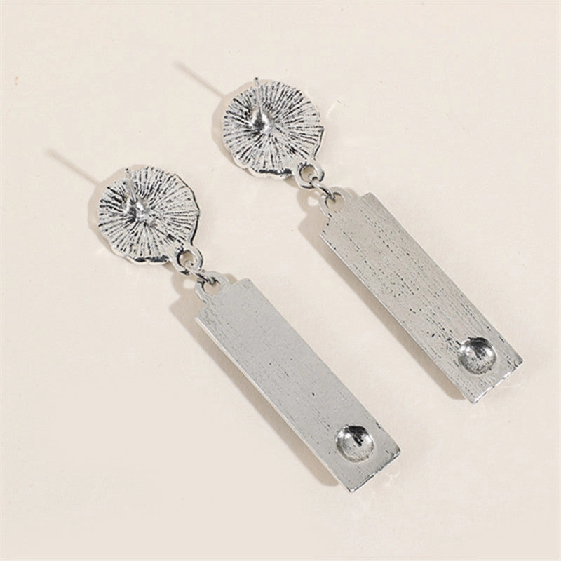 Wholesale Turquoise Rectangular Alloy Earrings