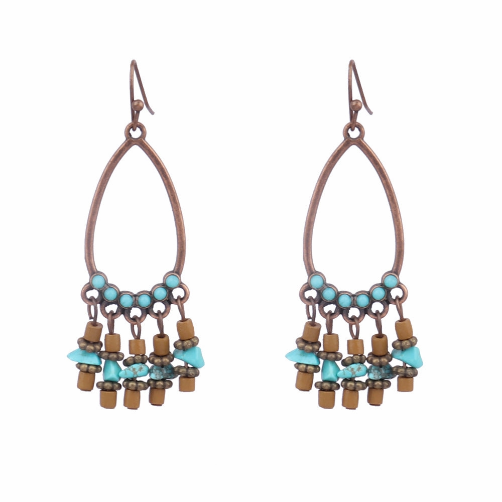 Wholesale Turquoise Round Gemstone Earrings