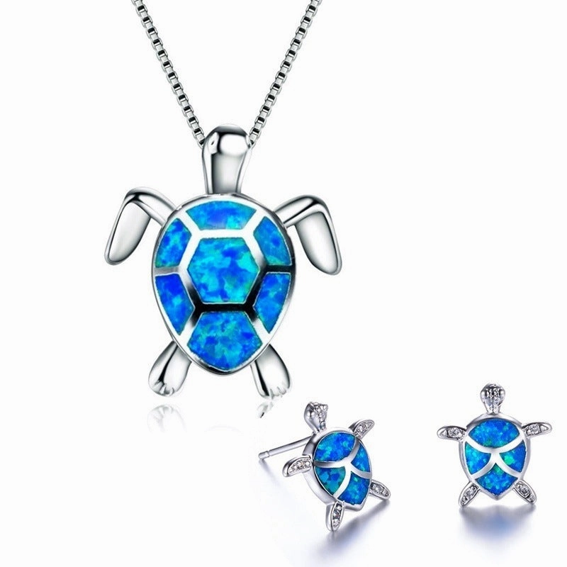 Wholesale Turtle Alloy Necklaces Stud Earrings Jewelry Set