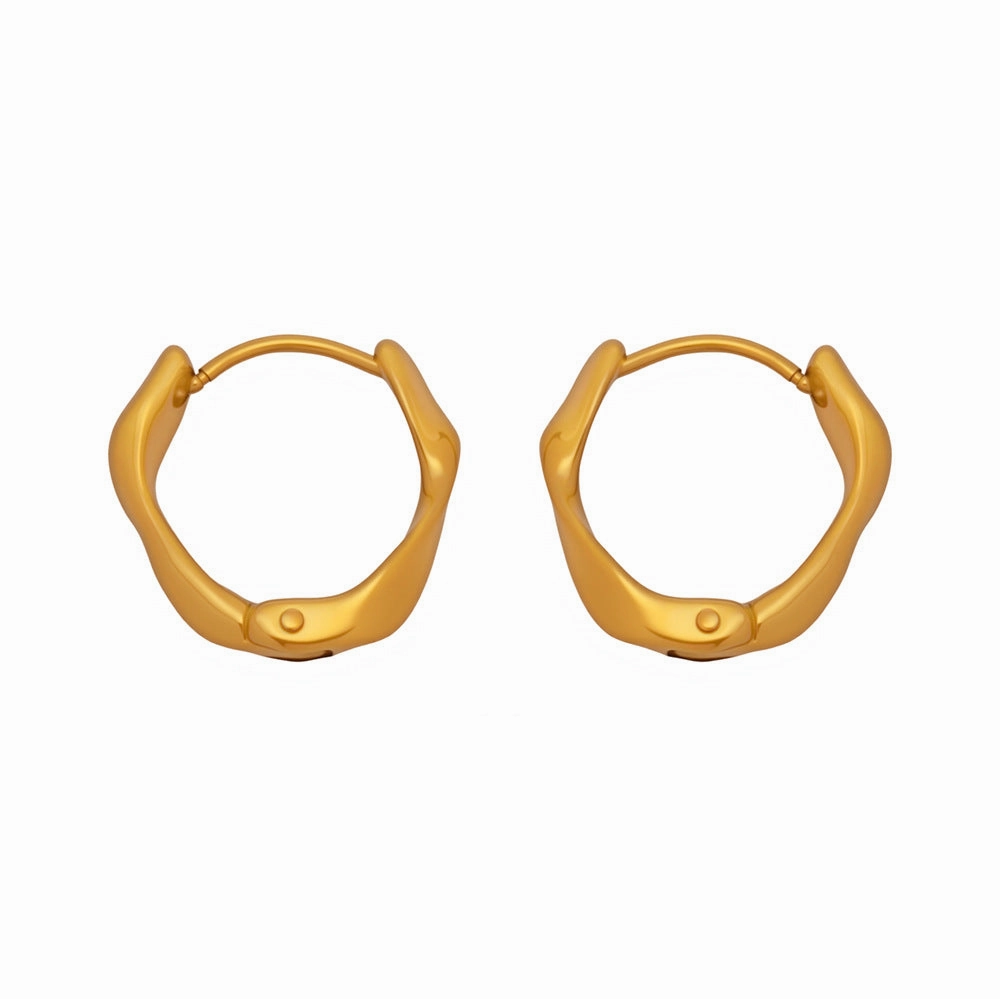 Wholesale Twisted hoop earrings with gold-plated stainless steel