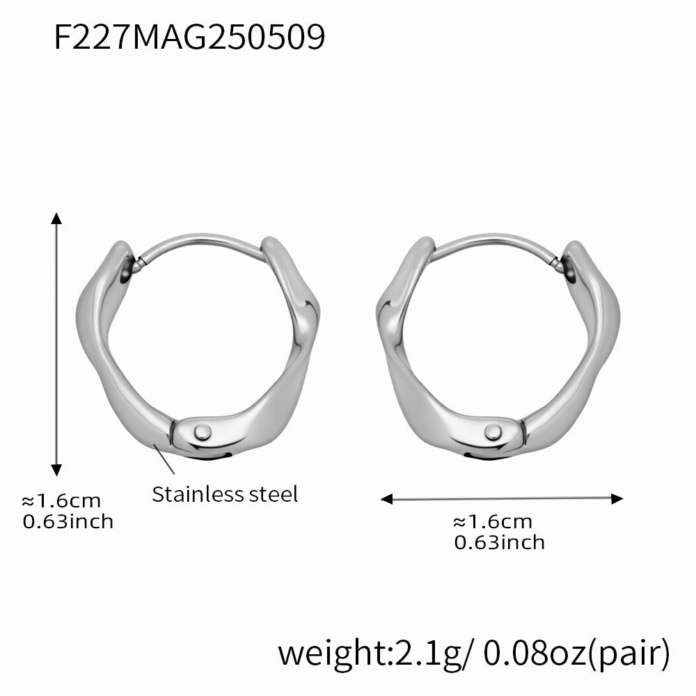 Wholesale Twisted hoop earrings with gold-plated stainless steel