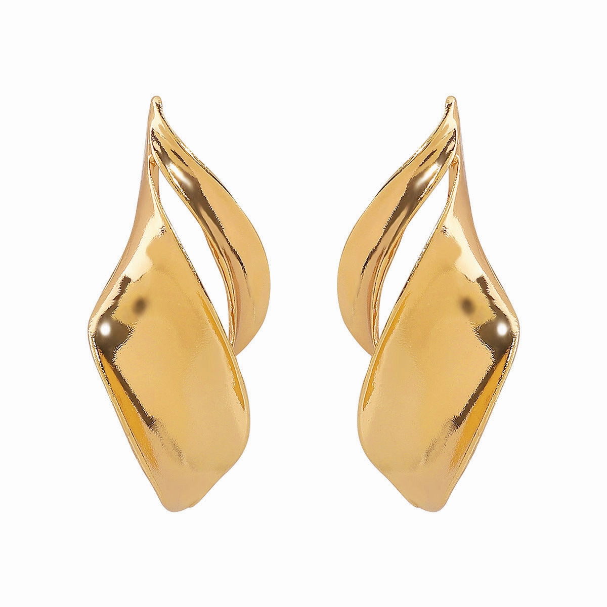 Wholesale Twisted Leaf Irregular Earrings