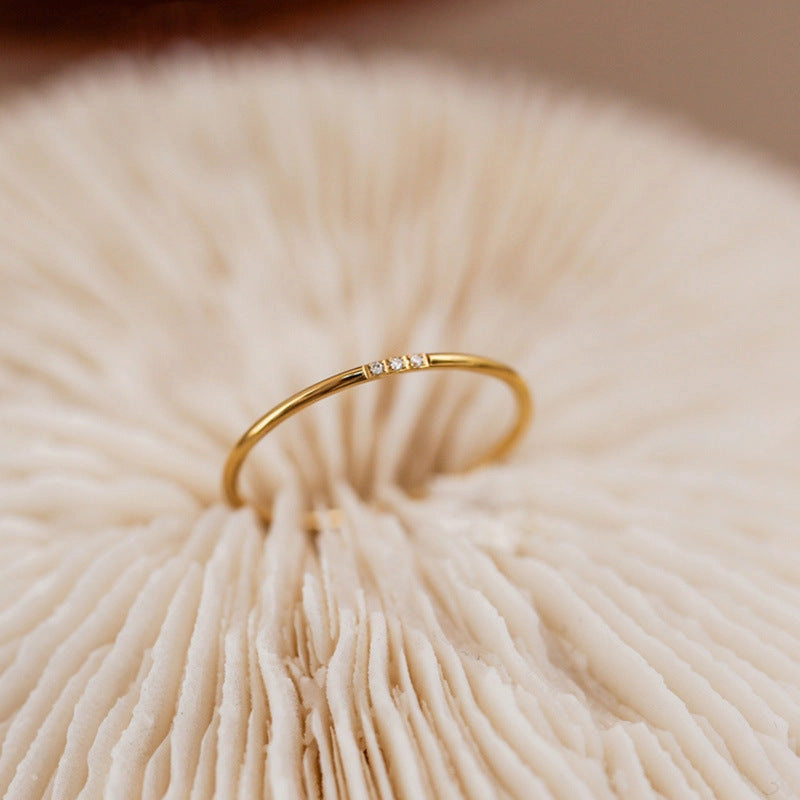 Wholesale Ultra Fine Zircon Titanium Steel Ring
