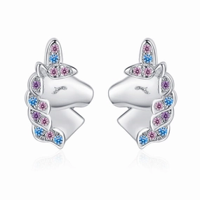 Wholesale Unicorn Rainbow Copper Earrings