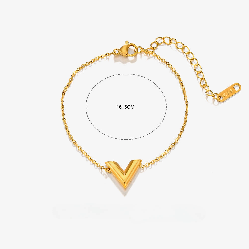 Wholesale V-shaped Gold Stainless Steel Set