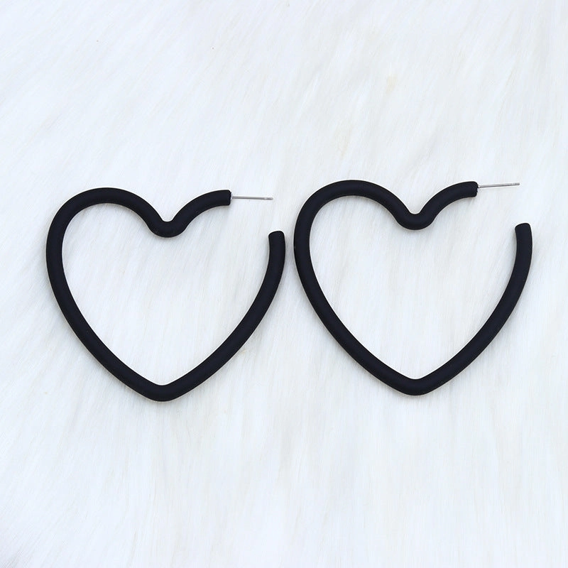 Wholesale Valentine's Day 12 Colors Big Heart Acrylic Earrings