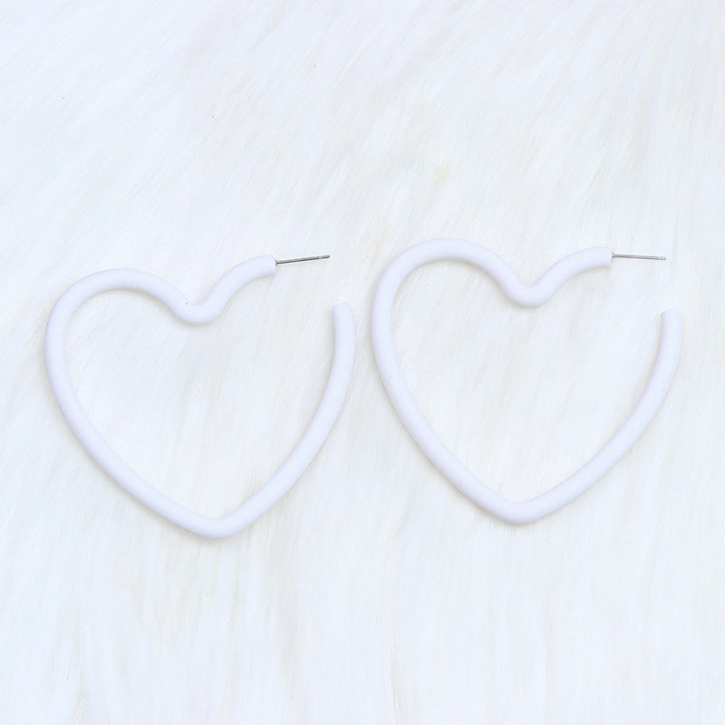 Wholesale Valentine's Day 12 Colors Big Heart Acrylic Earrings