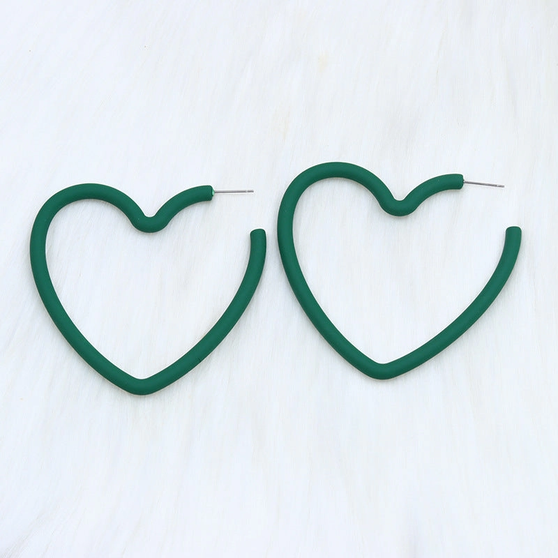 Wholesale Valentine's Day 12 Colors Big Heart Acrylic Earrings
