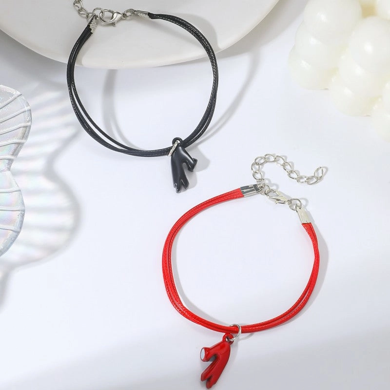Wholesale Valentine's Day Alloy Heart Suction Bracelets