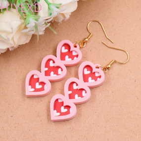 Wholesale Valentine's Day Autumn/Winter Pink Love Acrylic Earrings