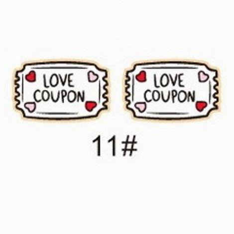 Wholesale Valentine's Day bear envelope love cupid arrow cake tape chocolate key wooden earrings