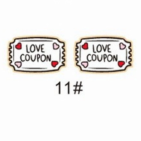 Wholesale Valentine's Day bear envelope love cupid arrow cake tape chocolate key wooden earrings