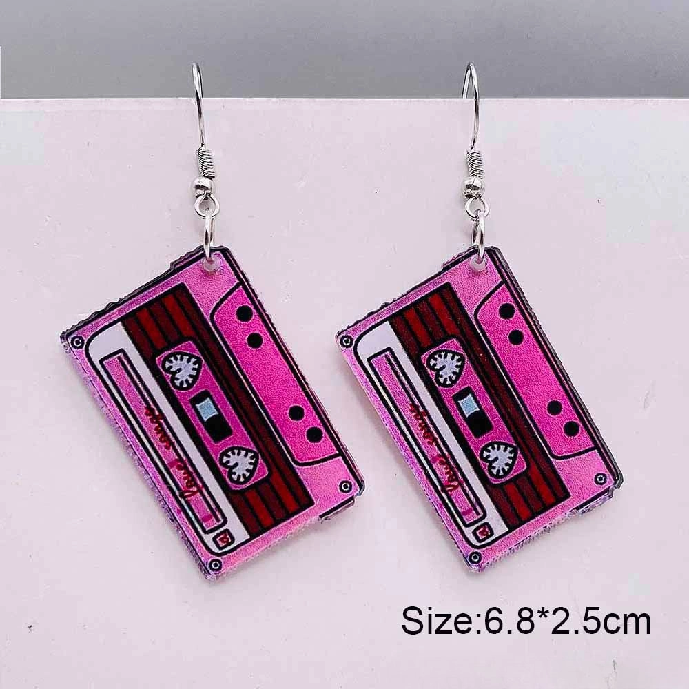 Wholesale Valentine's Day Cassette Tapes, Pink Cowboy Hats, Boots, Acrylic Earrings
