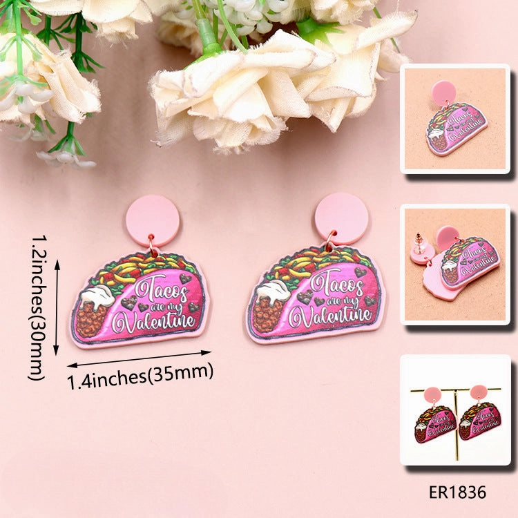 Wholesale Valentine's Day Cookies, Love Acrylic Earrings