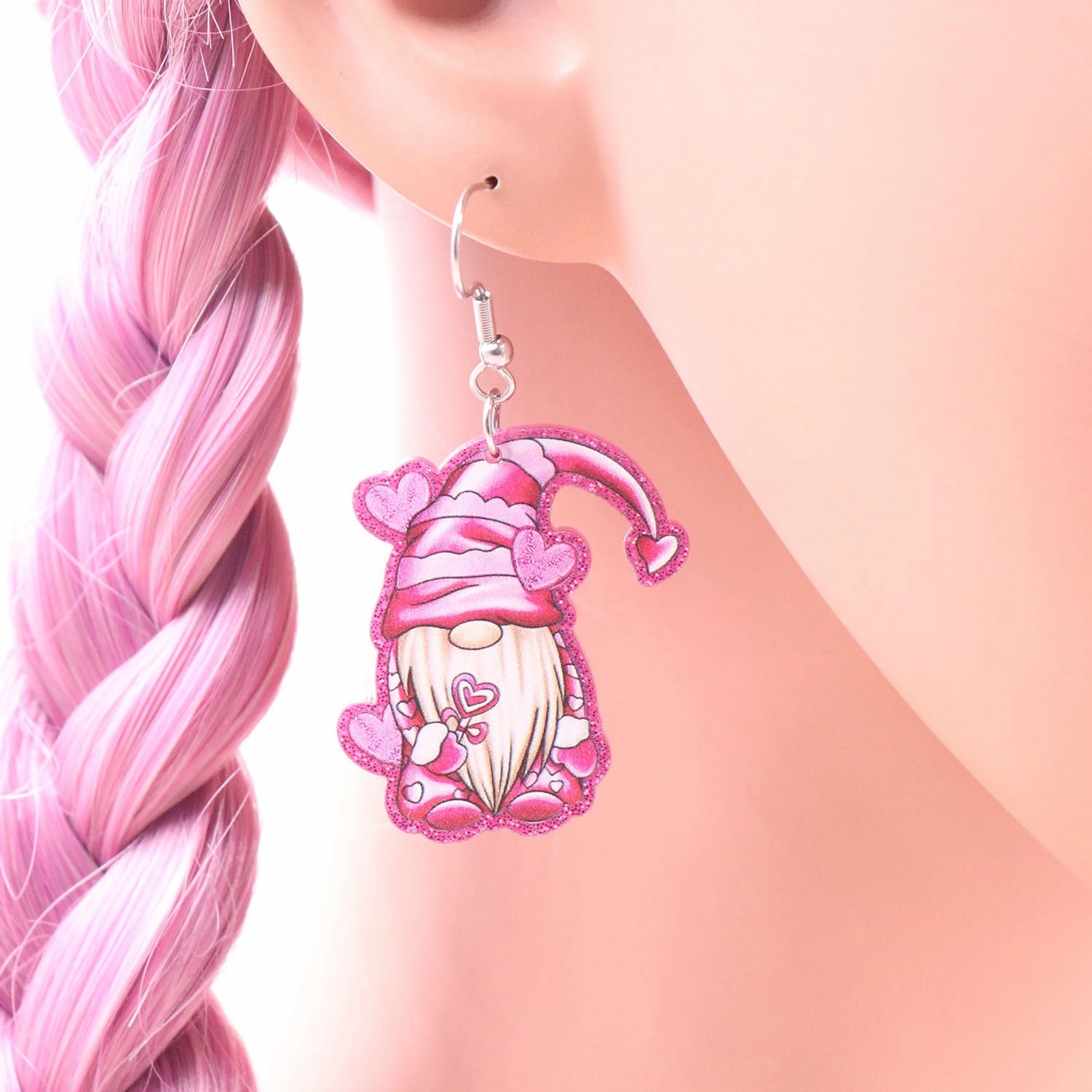 Wholesale Valentine's Day Cute Cartoon Gnome Acrylic Earrings