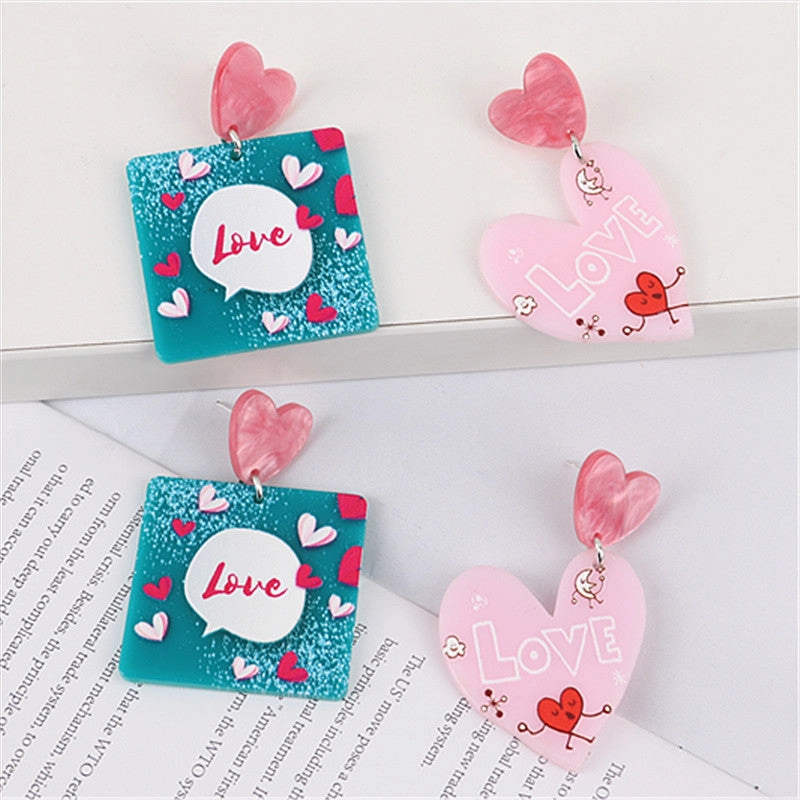 Wholesale Valentine's Day Heart Acrylic Earrings