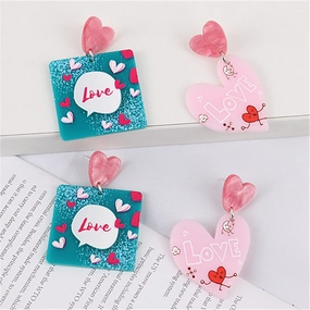 Wholesale Valentine's Day Heart Acrylic Earrings