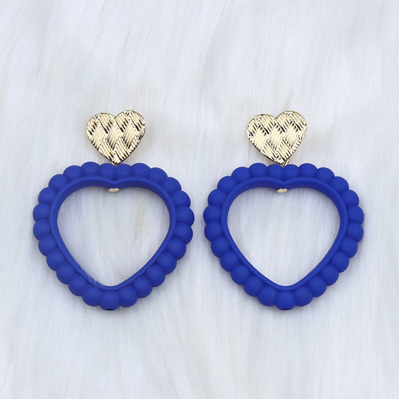 Wholesale Valentine's Day Heart Hollow Acrylic Earrings