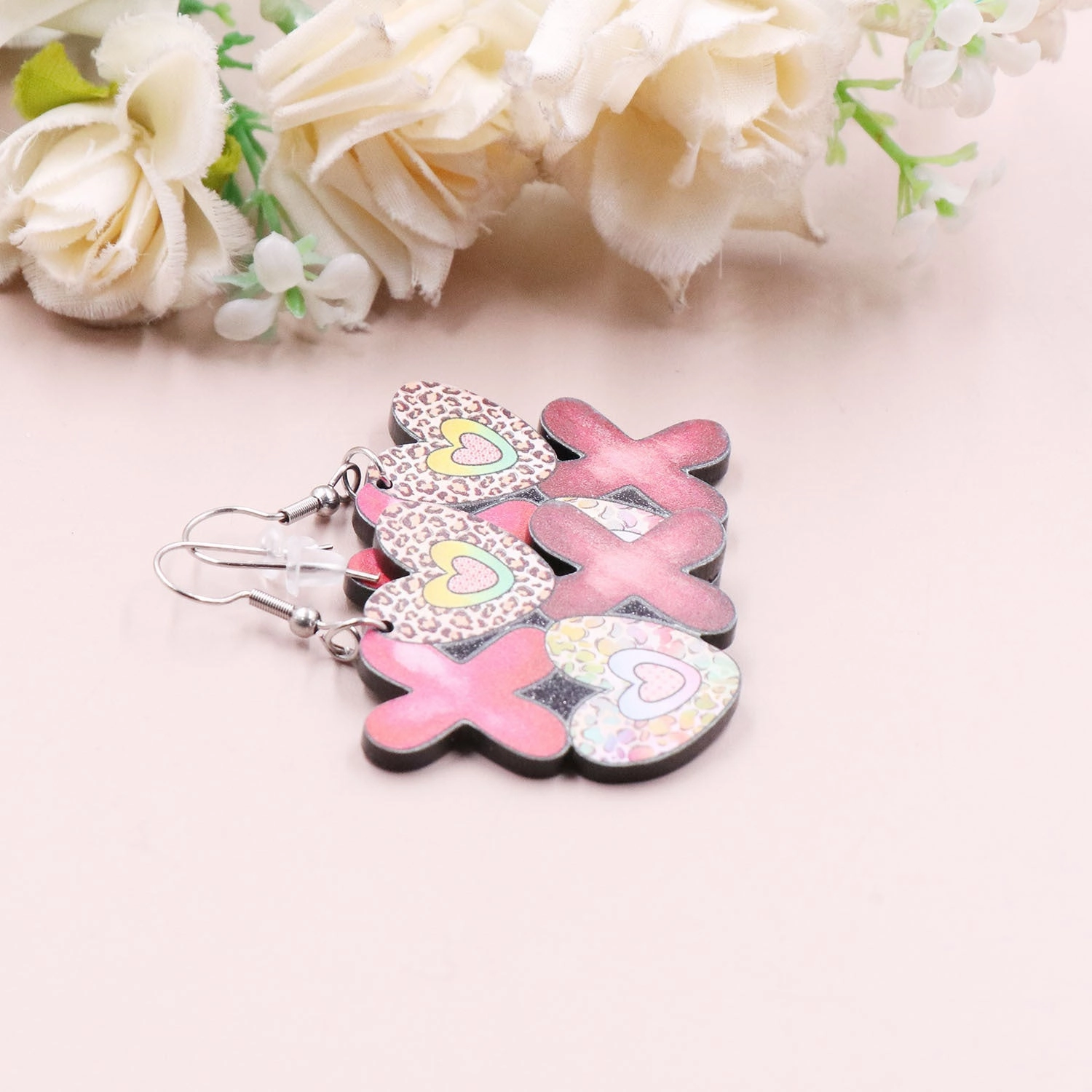 Wholesale Valentine's Day Heart Letters XOXO Acrylic Earrings