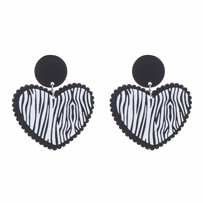 Wholesale Valentine's Day Heart Rose Acrylic Earrings