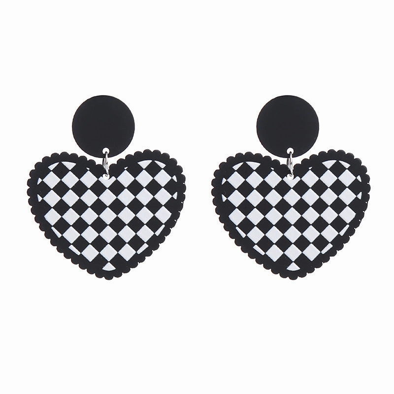 Wholesale Valentine's Day Heart Rose Acrylic Earrings