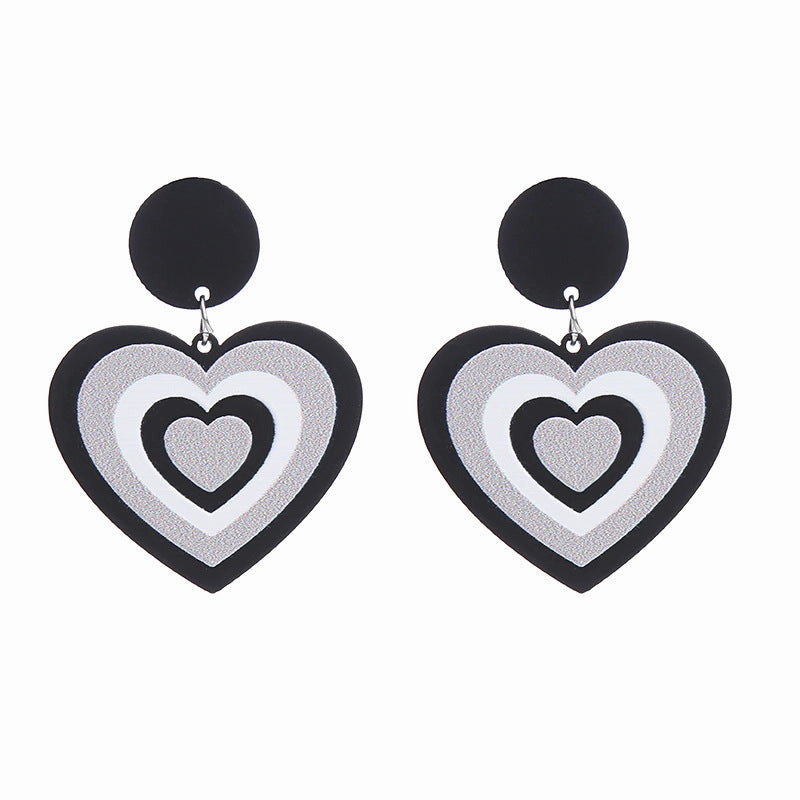 Wholesale Valentine's Day Heart Rose Acrylic Earrings