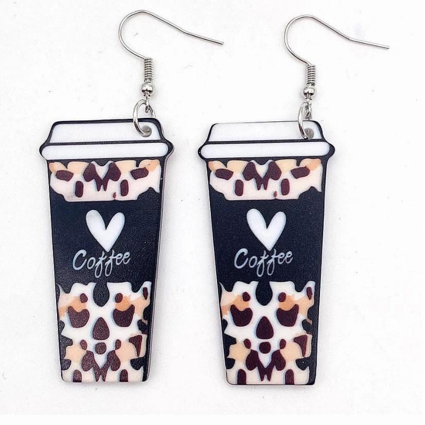 Wholesale Valentine's Day Leopard Heart Earrings