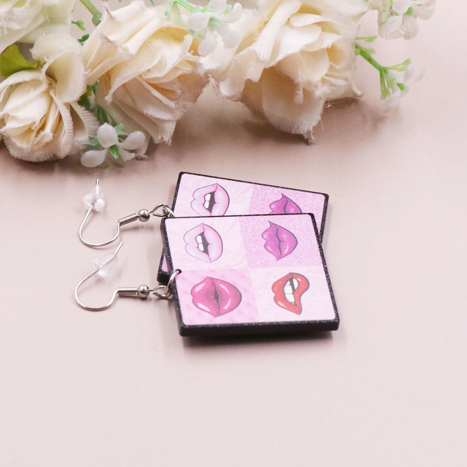 Wholesale Valentine's Day Lips Acrylic Earrings