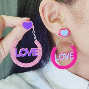 Wholesale Valentine's Day LOVE Acrylic Earrings