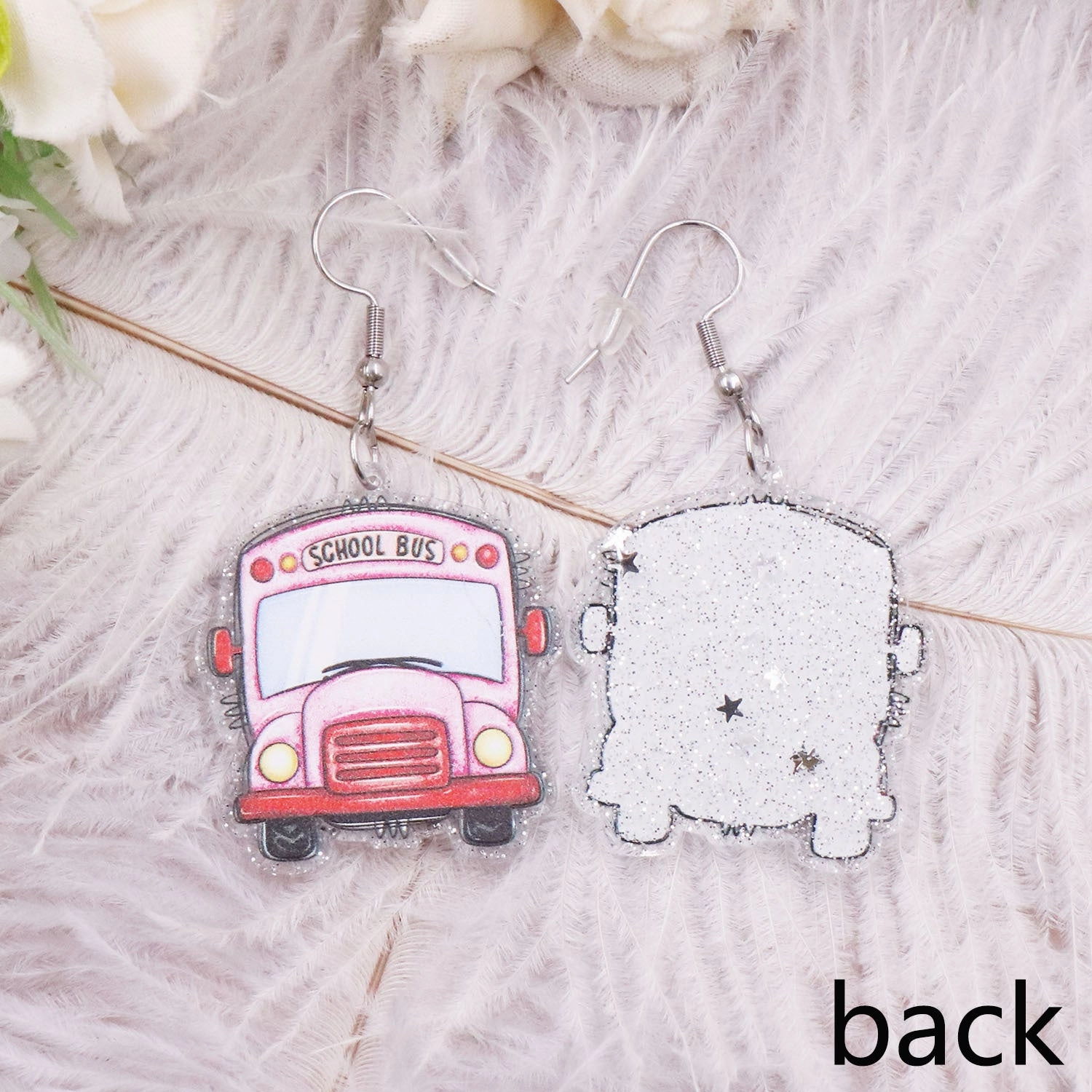 Wholesale Valentine's Day Love Bus Acrylic Earrings