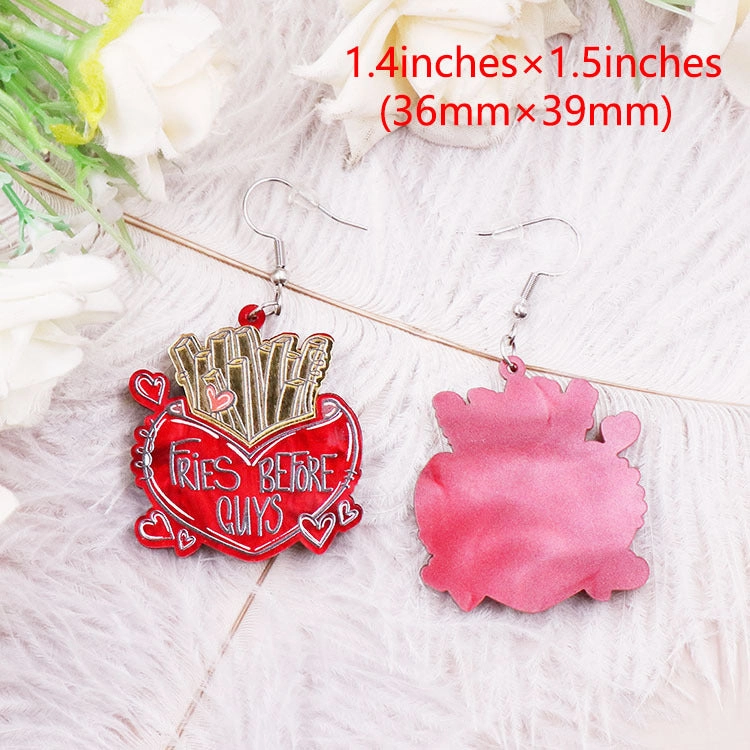 Wholesale Valentine's Day Love Chips Acrylic Earrings
