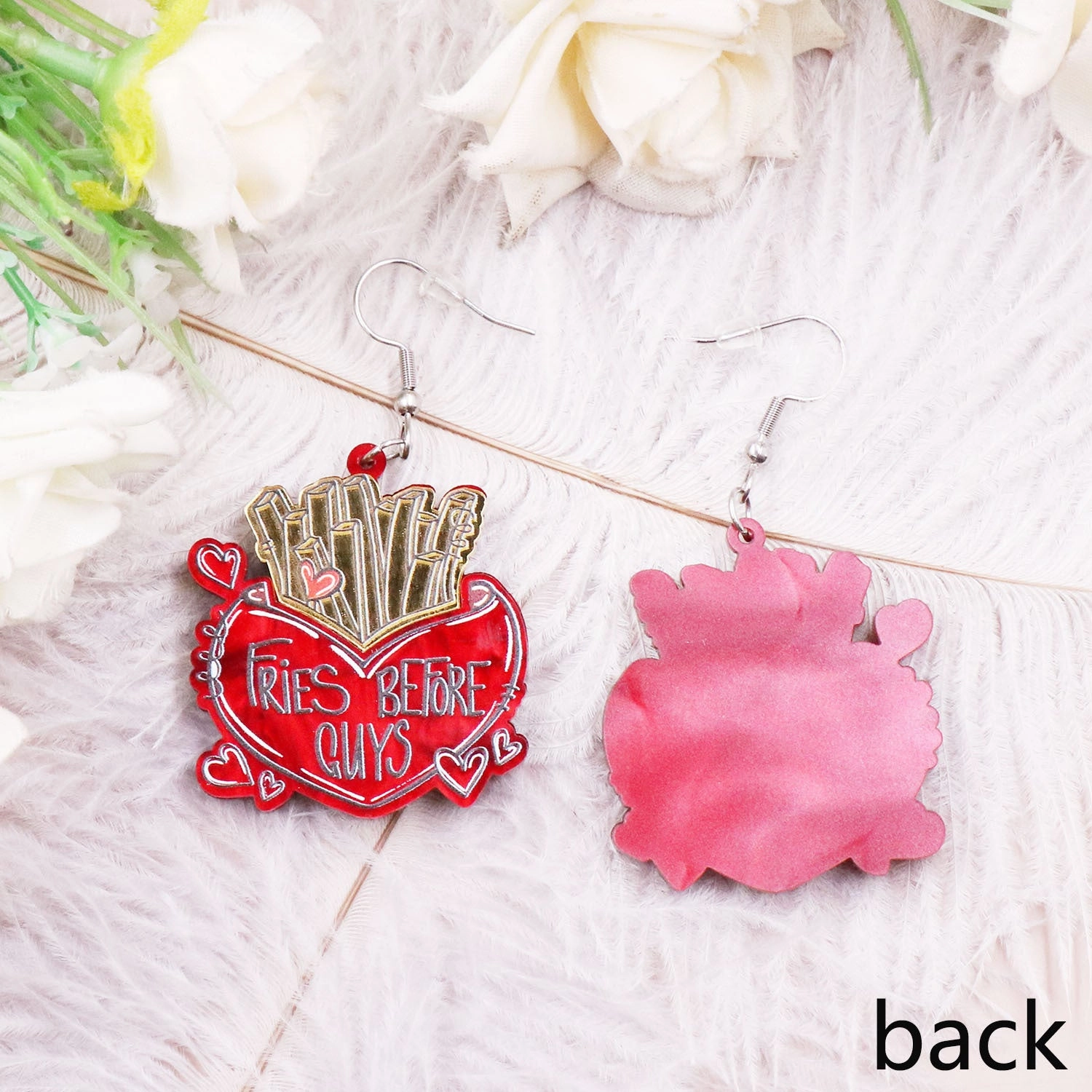 Wholesale Valentine's Day Love Chips Acrylic Earrings